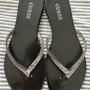 GUESS Black Rhinestone Sandals